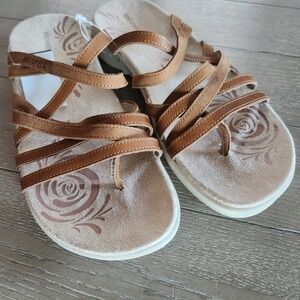 Merrell Harbor Post Womens Brown Strappy Comfort Thong Sandals Size 9M Hazel NWT